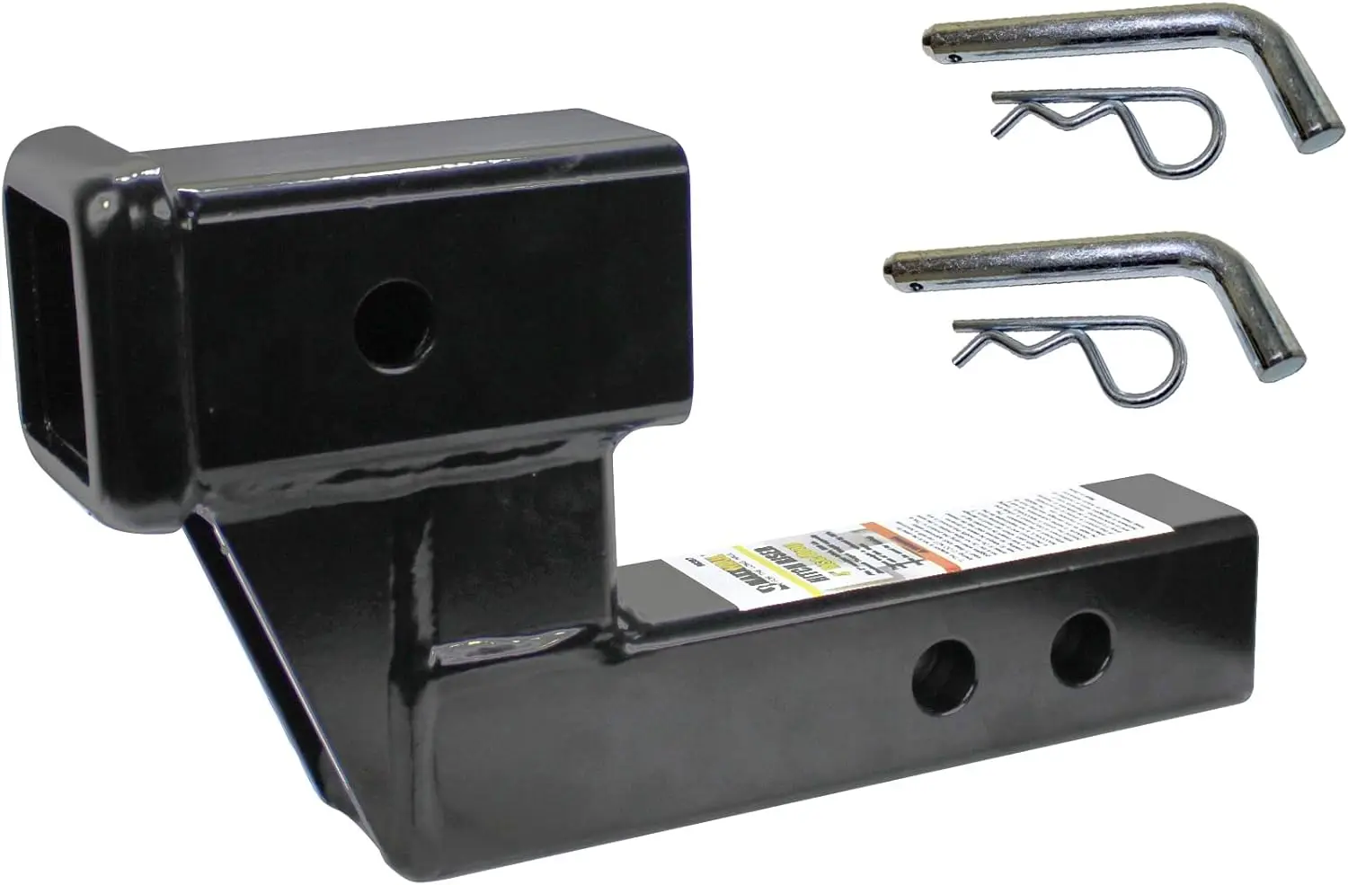 

50908 Trailer Hitch Riser for 2 Inch Receiver with 4 Inch Rise & Drop with Solid Shaft, with 2 Pack Hitch Pins