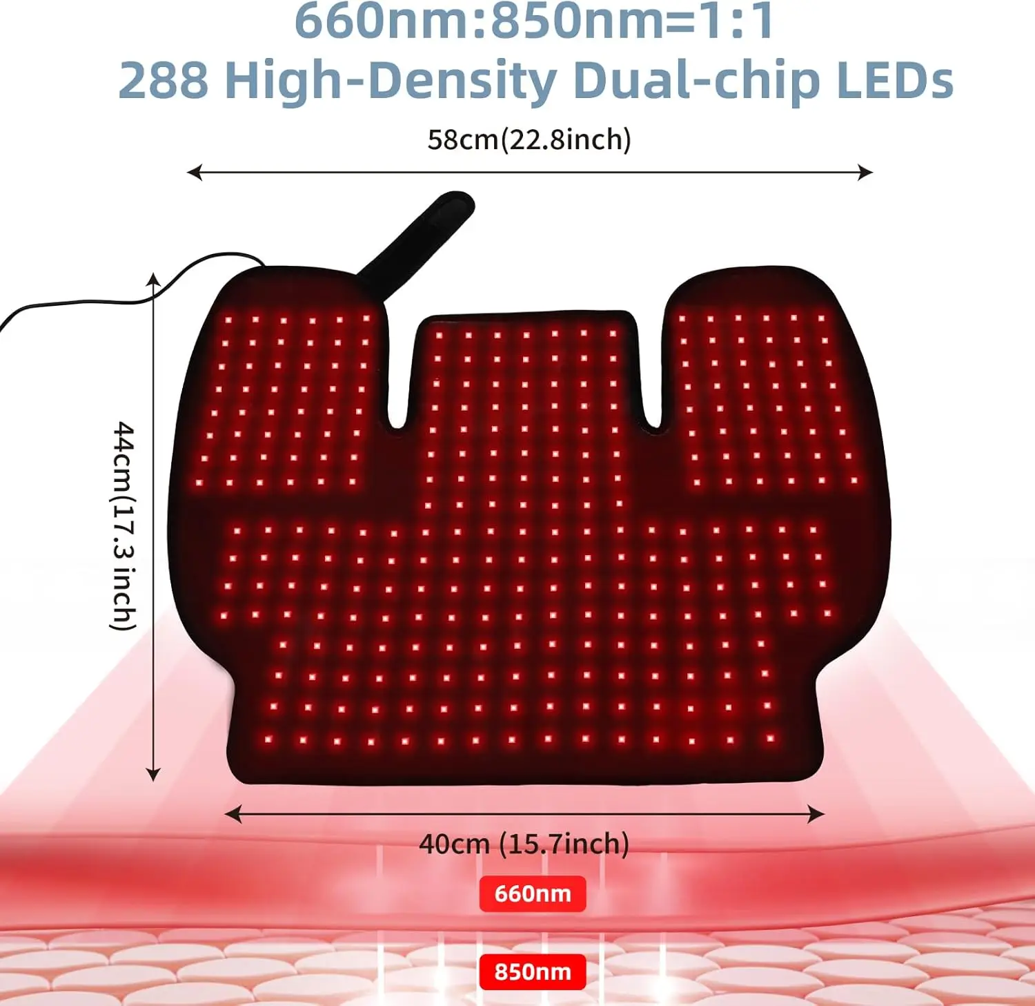 Red Infrared Light Neck Shoulder，Large Wearable Wrap Pad 660&850 nm Dual-chip LED Red Light Therapy Device for Muscle relaxatio