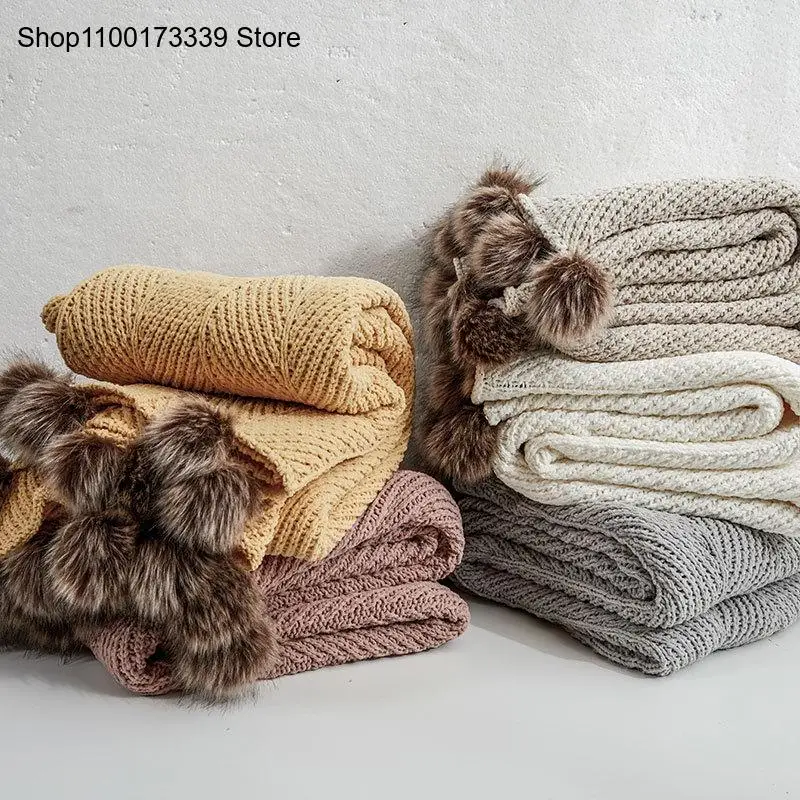 Pure Color Soft Fluffy Warm Breathable Blanket Ball Super Soft Home Furnishings Soft Accessories Office Nap Blanket