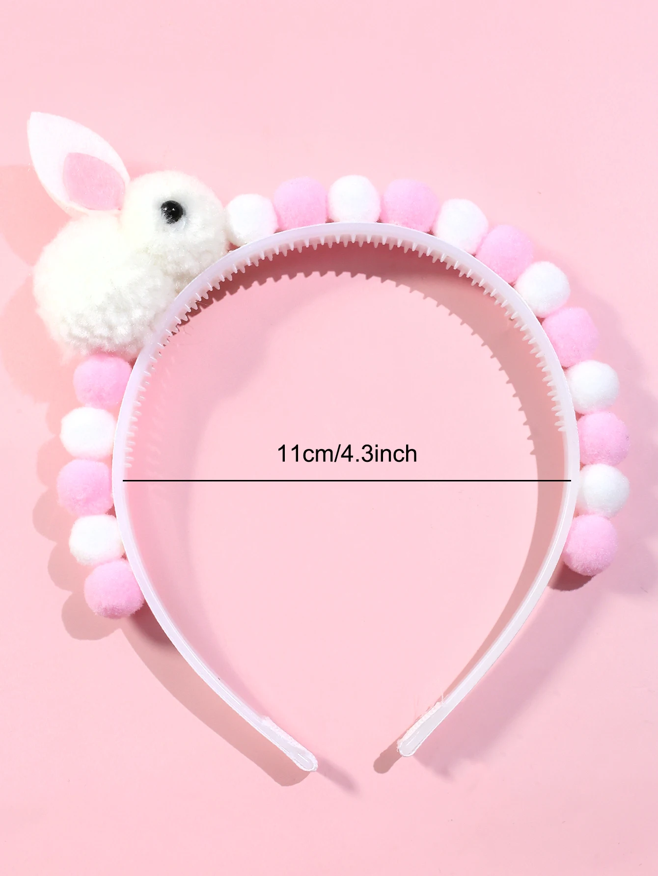 1pc Girls\' Bunny Ear Fur Ball Headband Lovely Hair Accessory for Children Hair Bands for Girls Kids Headwear Headband