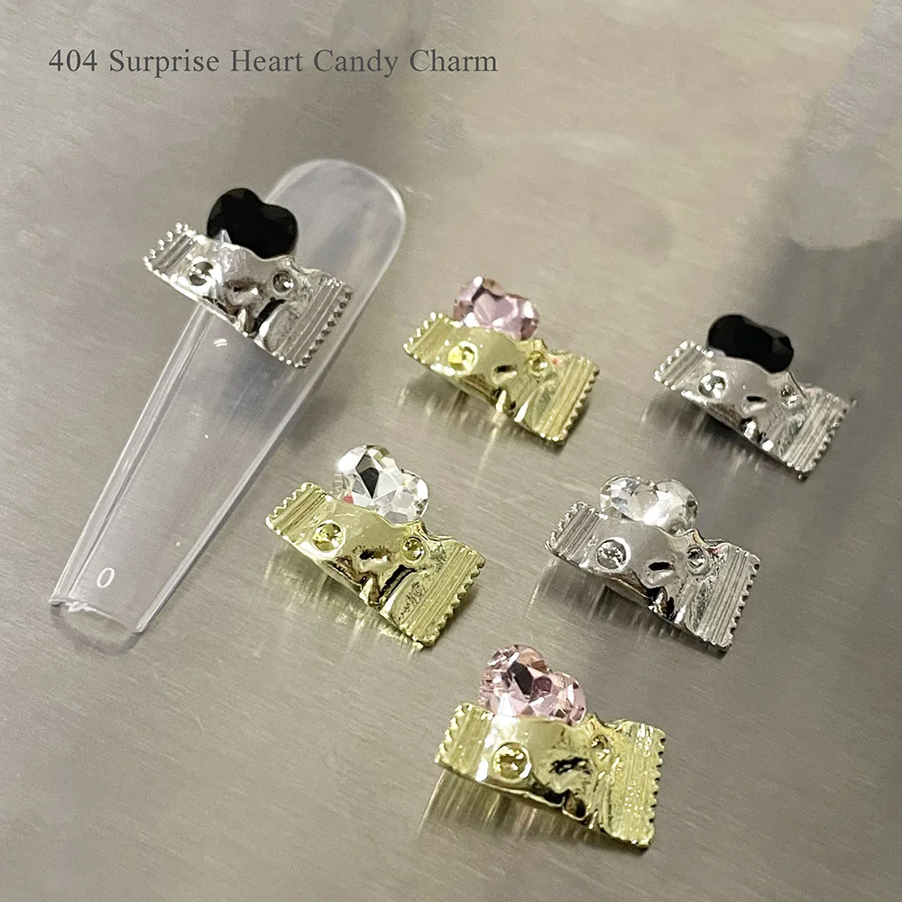 

-Surprise Candy- Diamond Heart Sweet Ornament Good Mood Kiyomi Candy Metallic Alloy Niche Lovely Design Nail 3D Adornment 404art