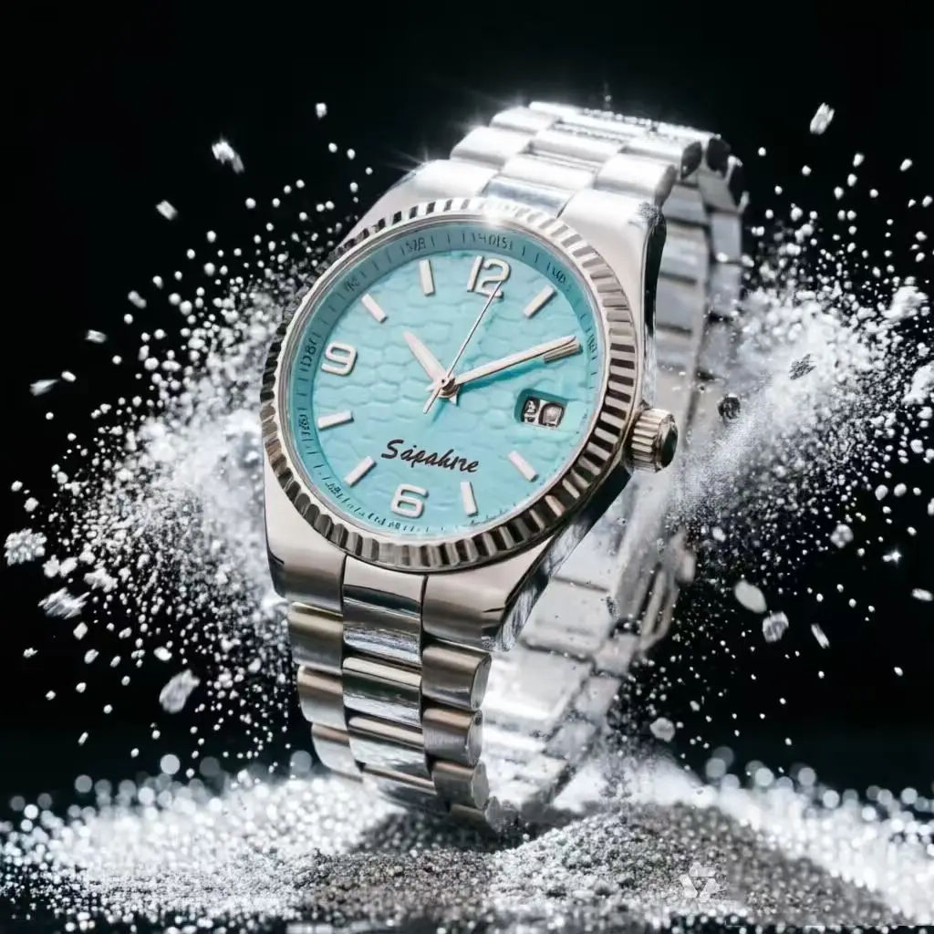 

Parnsrpe 2026 New Datejust Style NH35 Automatic Mechanical Watch 39.5mm Luxury Sport Ice Blue Honeycomb Dial 316L Steel Date Rel