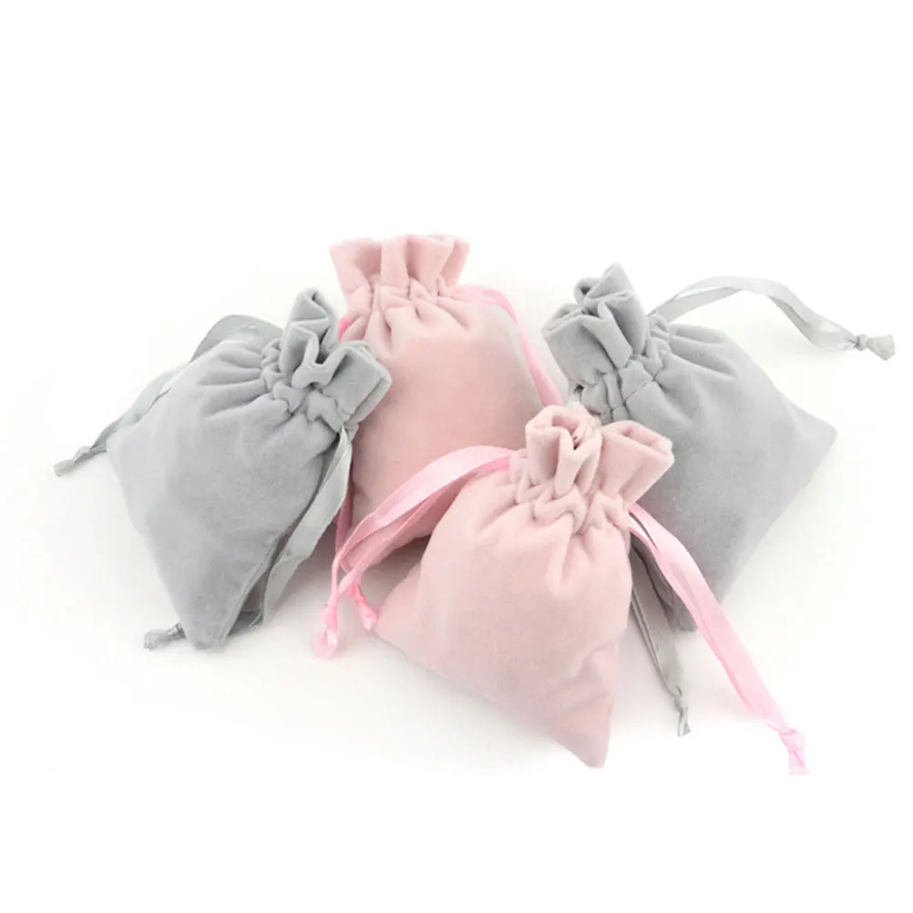 

6 Pcs Velvet Drawstring Premium Velour Pouch Jewelry Storage ganizer Portable Simple Beauty Bag for Women Lightweight