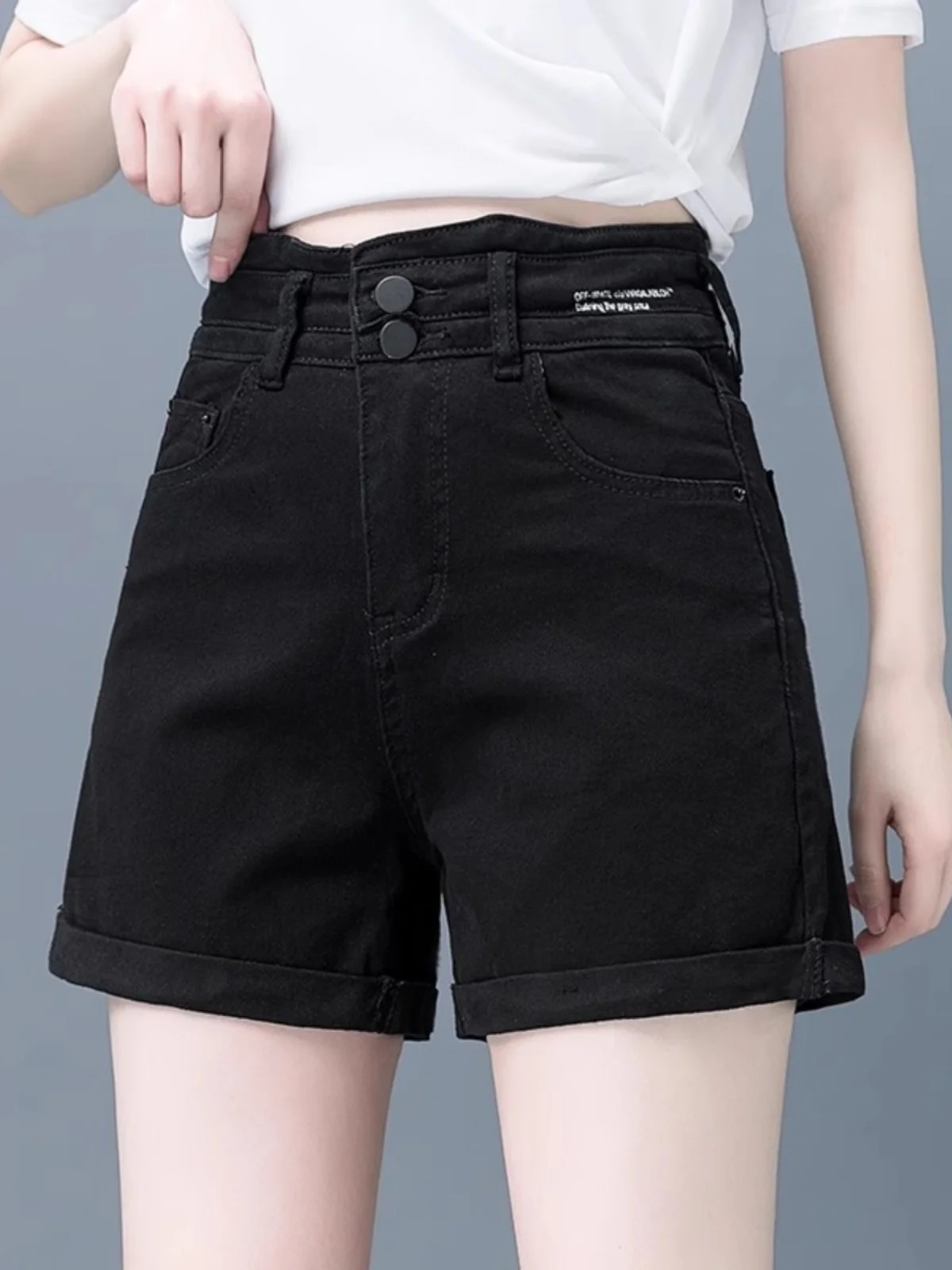 

High Waist A-Line ort Jeans Women's Summer New Sle Slimming Bla Casual Pants Trendy Wide Leg ort orts