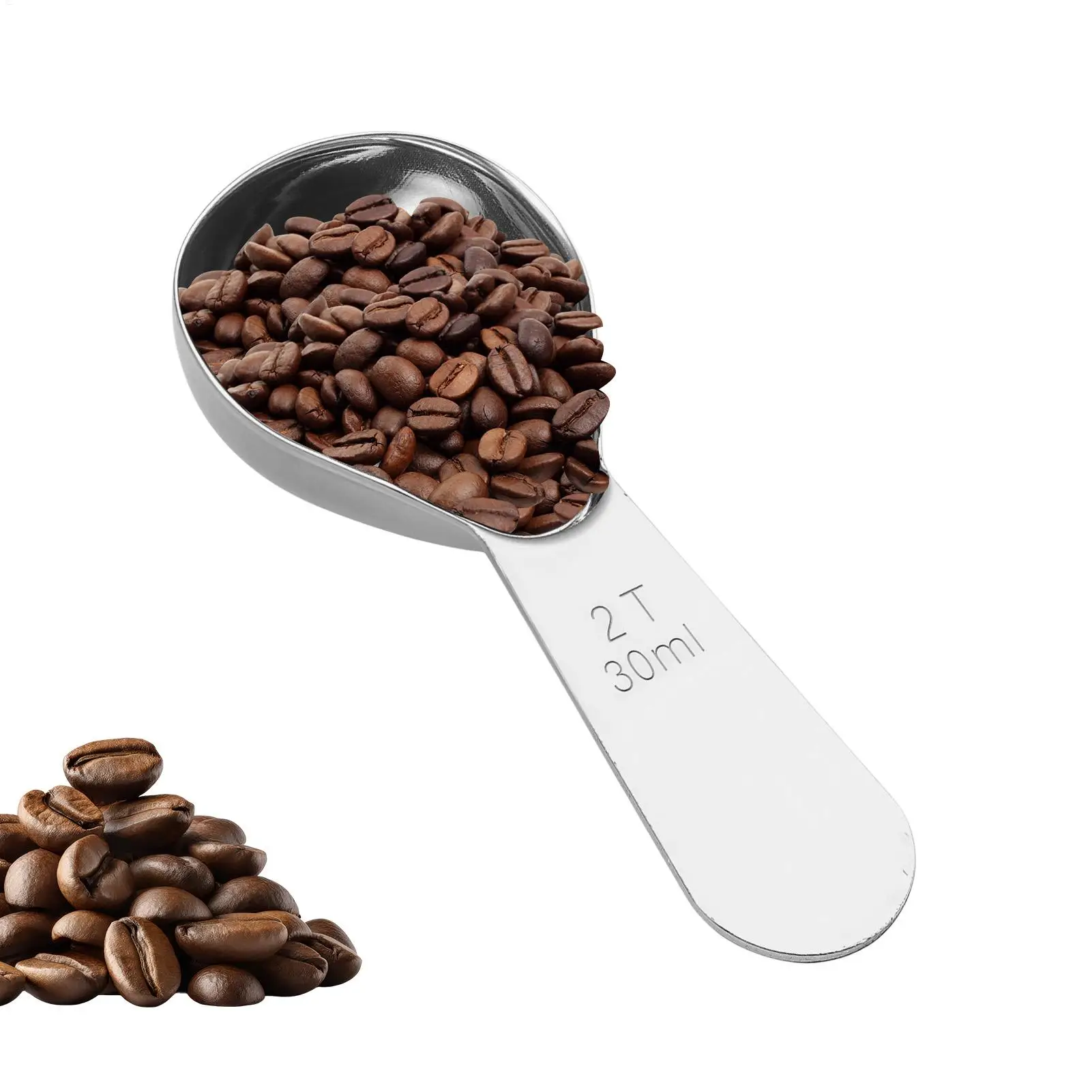 Food Grade Coffee Measuring Spoon, Short Handle Rustproof Scoop, Dishwasher Safe Kitchen Tool for Ground Coffee, Sugar & Flour