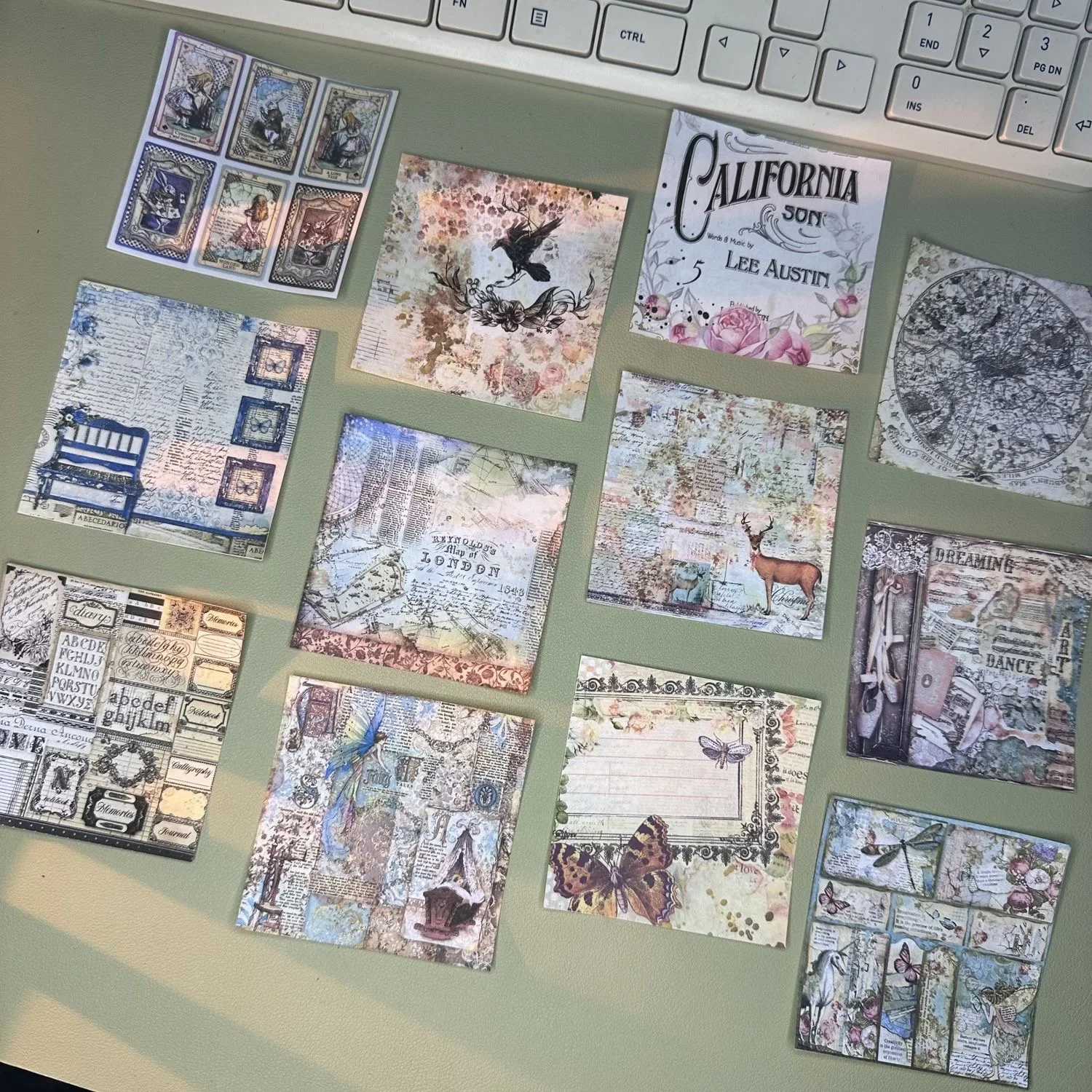 【 100 non repeating 】 Retro notebook material paper, non sticky background paper, Instagram style sticky notes, 50 base papers