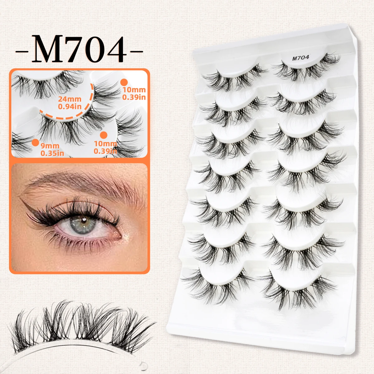 7 pares de pestañas postizas esponjosas naturales pestañas postizas 3D pestañas de visón sintético extensión de ojos aladas suaves maquillaje Cilios