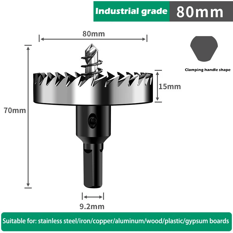 Gatenzaagset 12-100 mm harde metalen boren Zware gatopener Gatsnijder voor metaal Roestvrij staal Ijzer Hout Kunststof enz.