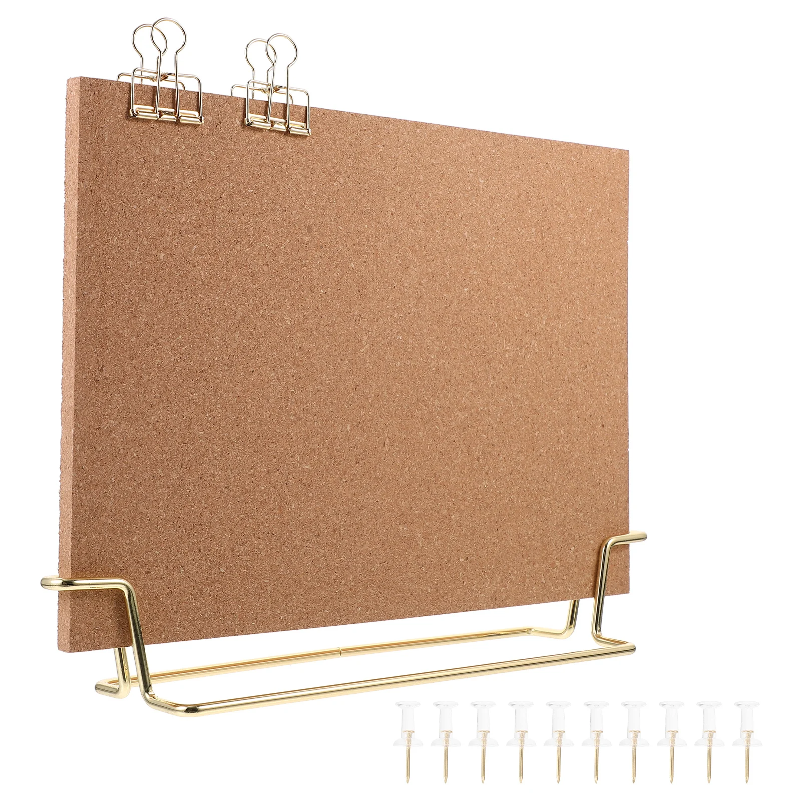 

1 set Cork Note Board A4 Size Golden Color Office Desk Supplies Photo Display Boards Push Pin Bulletin Board for Pictures