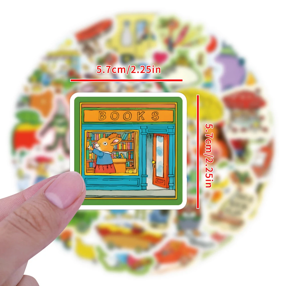 10/30/60pcs Cartoon Richard Scarry Stickers Cute Picture Book Animal Decals Stationery Notebook Phone Graffiti Sticker Toy Gift