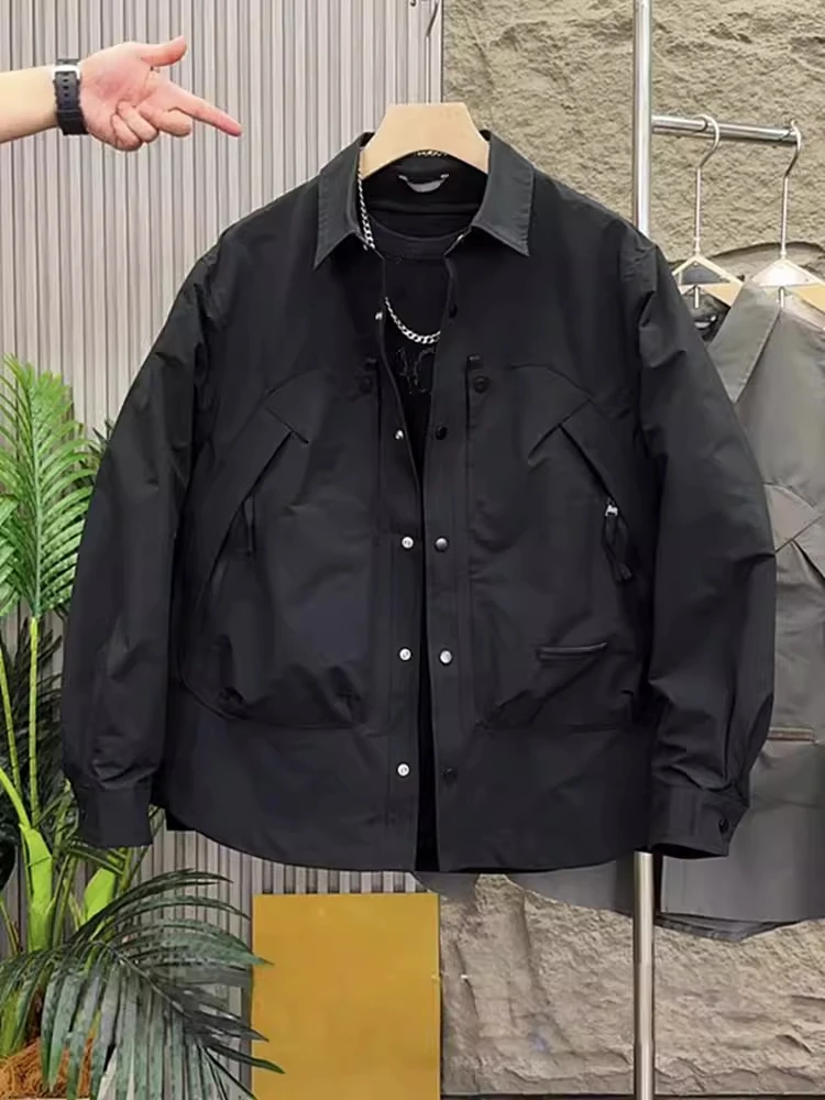

Весенне-осенняя американская рабочая куртка с воротником, мужская модная повседневная свободная универсальная верхняя одежда для активного отдыха