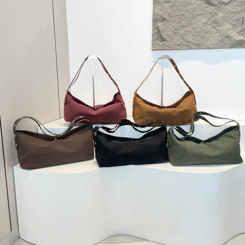 

2025 Korean Underarm Bag Women - Oversized Pillow Shoulder Purse, Minimalist Solid Color Backpack, Casual Large Capacity Sling