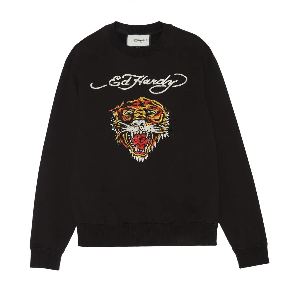 Classic Series Ed Hardy Ed Hardy Long Sleeve T-Shirt Sweater 2024 New Crew Neck Long Sleeve Autumn and Winter Sweater