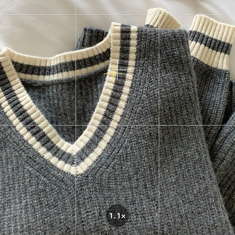 Women's Thick Wool V-Neck Winter Sweater - Casual Knit Jumper