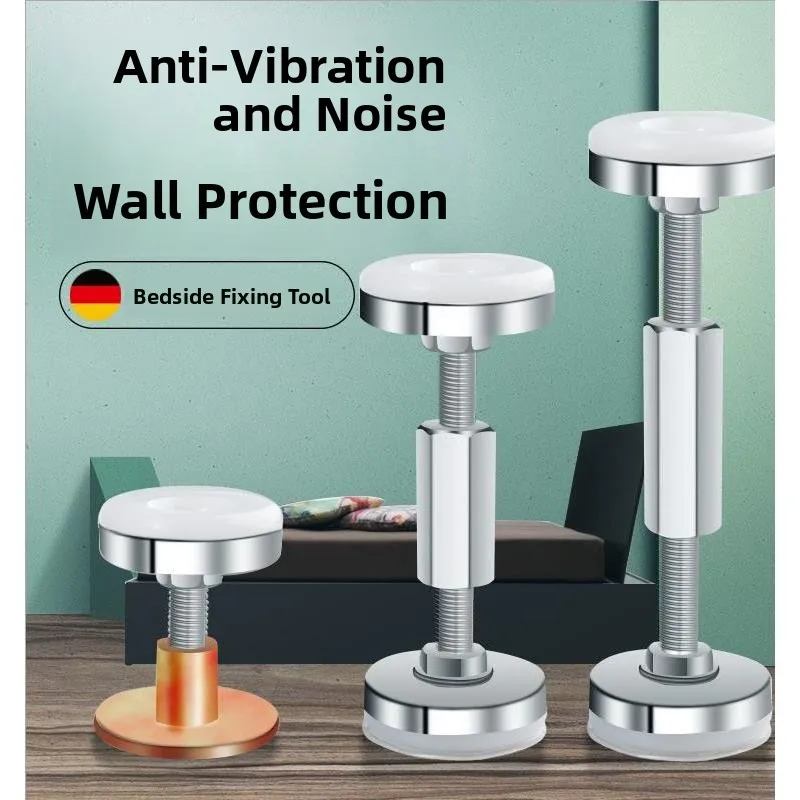 Bed Headboard Wall Mount Anti-Collision Screw Height Adjustment Fixed Frame Bed Backrest Retractable Storage Organizer