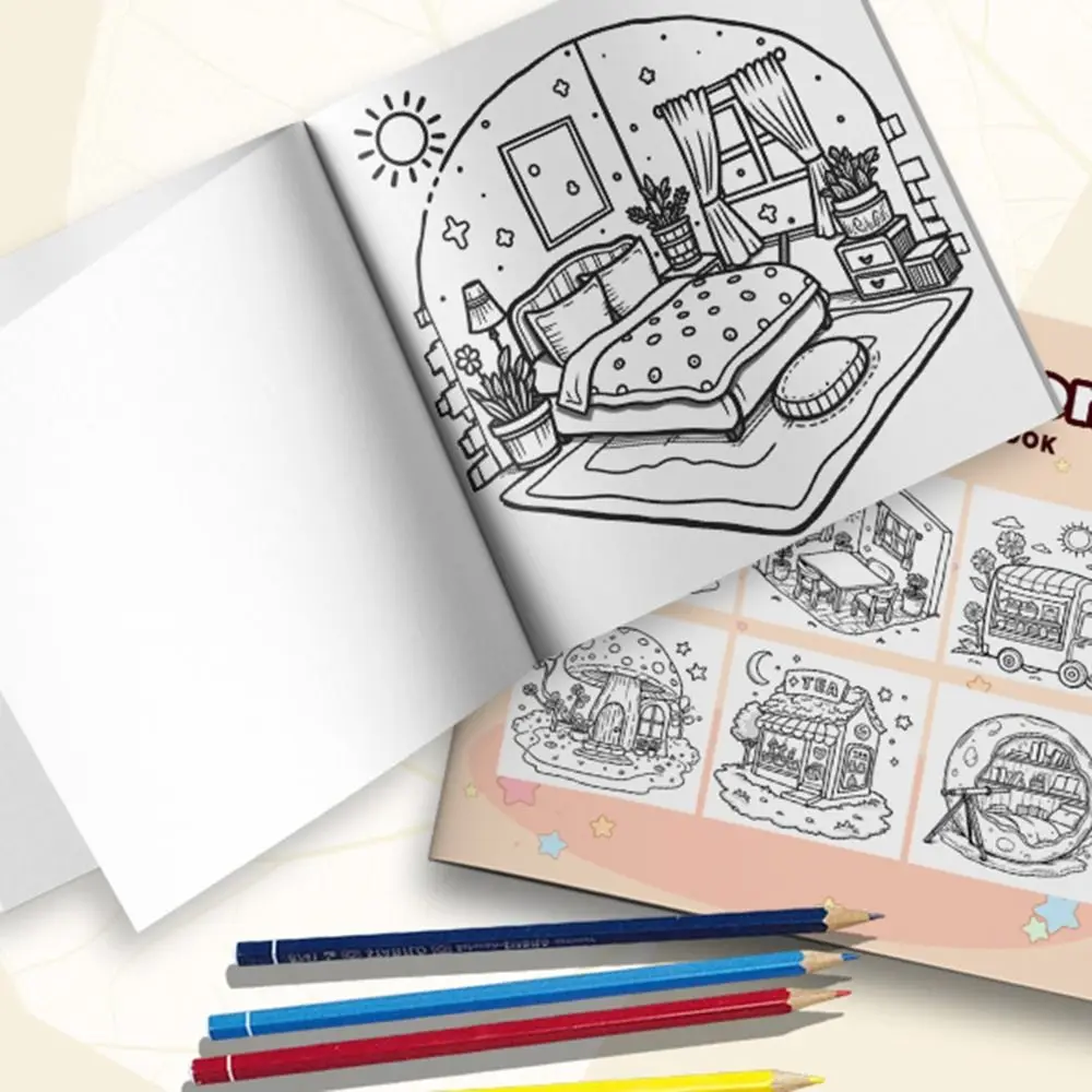 كتاب تلوين كرتوني مبتكر، كتاب رسومات الشعار المبتكرة لتخفيف التوتر والغطس الورقي للبالغين والمراهقين