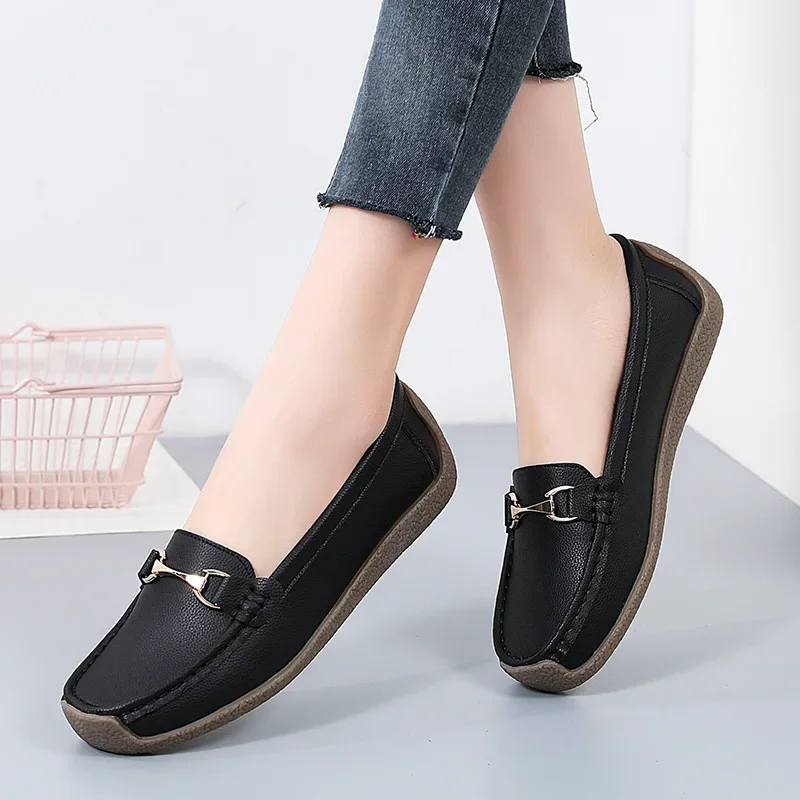 2024 Women\'s Flat Shoes Comfortable Womens Shoes Classic Female Casual Shoes Slip on Warm Moccasins Zapatos Para Mujeres