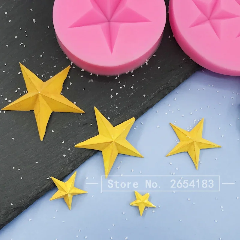 MNYB Star Shapeซิลิโคนแม่พิมพ์อีพ็อกซี่เรซิ่นArtเค้กตกแต่งเบเกอรี่Fondantช็อกโกแลตMouldอาหารปลอดภัยสบู่พุดดิ้งDIY
