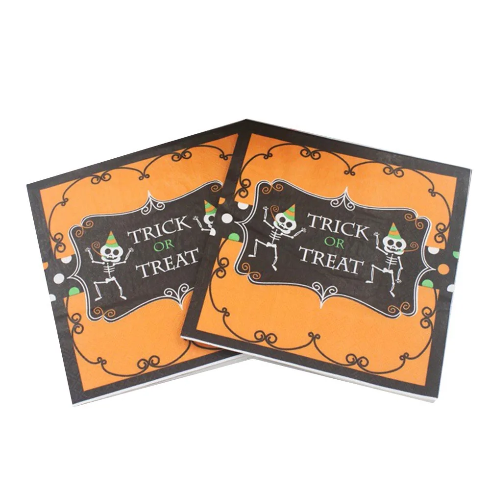 20/60/100 stücke Halloween Einweg Abendessen Papier Party Servietten Bunte Gedruckt Servietten Kürbis Geist Cocktail Servietten Party Decor – Detail 2