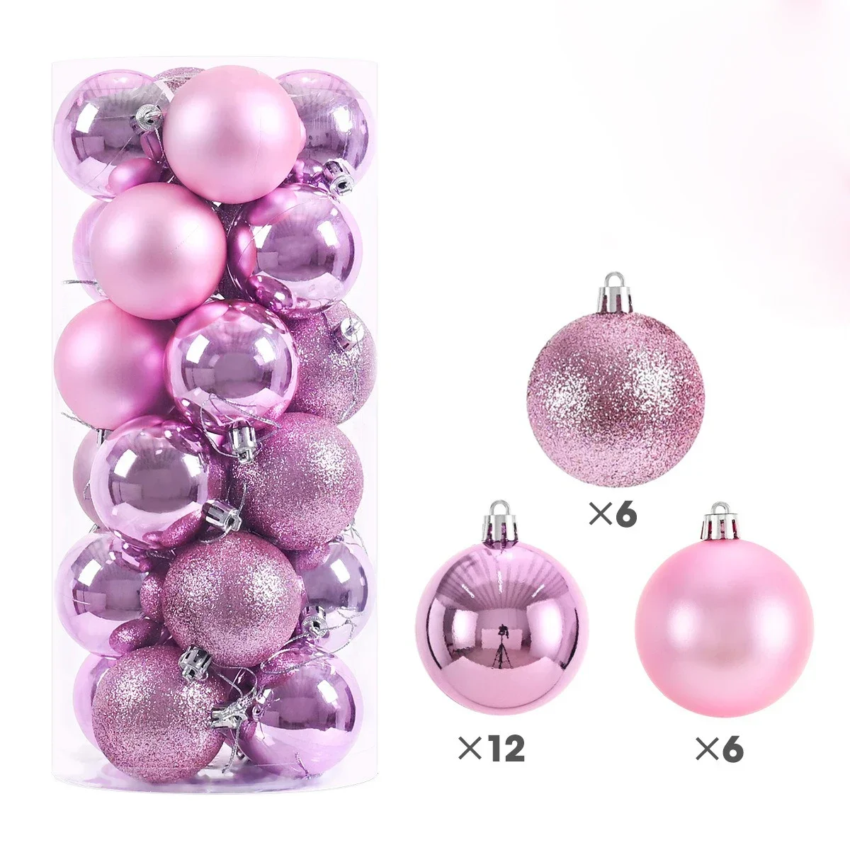 Hot 24Pcs 3/4/6cm Weihnachten Baum Kugeln Mehrfarbige Weihnachten Ball Dekorationen Glitter Weihnachten Baubles ornament Ball Party Wohnkultur – Detail 10