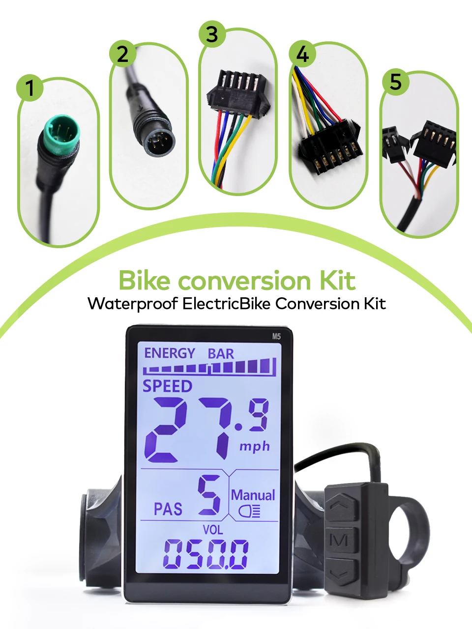 AliExpress Haytrix M5【UART2/N2】 Electric Bicycle Display Ebike Accessories 24V/36V/48V/60V Waterproof Wired Cycling Computer Bike Speedometer