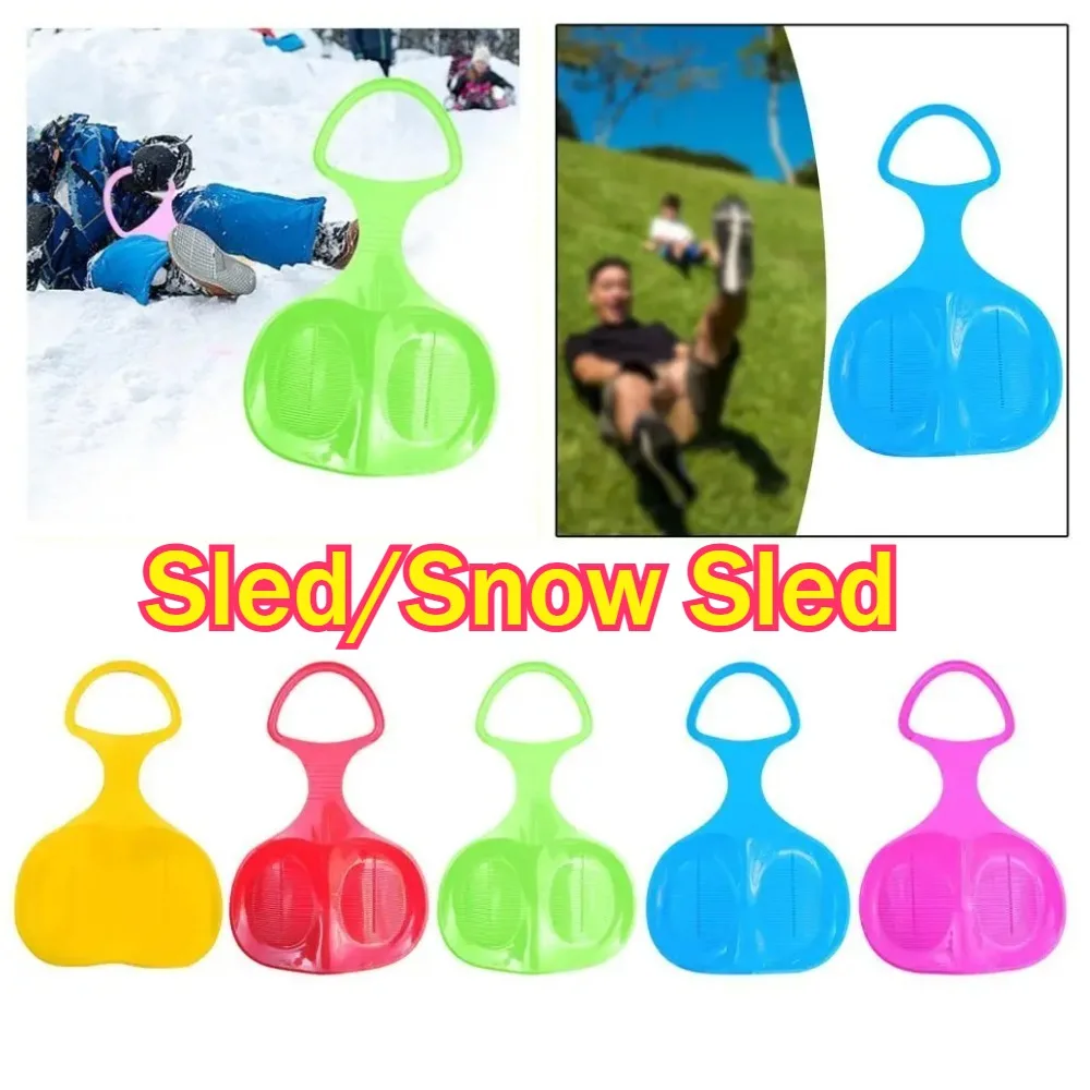 

2pcs Plastic Multi Color Snow Sled Durable Sand Grass Board Non Slip Handle Lightweight Disk for Adults Winter Outdoor