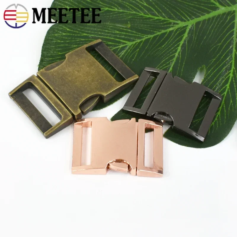 4Pcs Meetee 10-38mm Metal Side Release Buckle Bag Strap Webbing Adjust Clip Clasp Dog Collar Belt Hook DIY Hardware Accessories