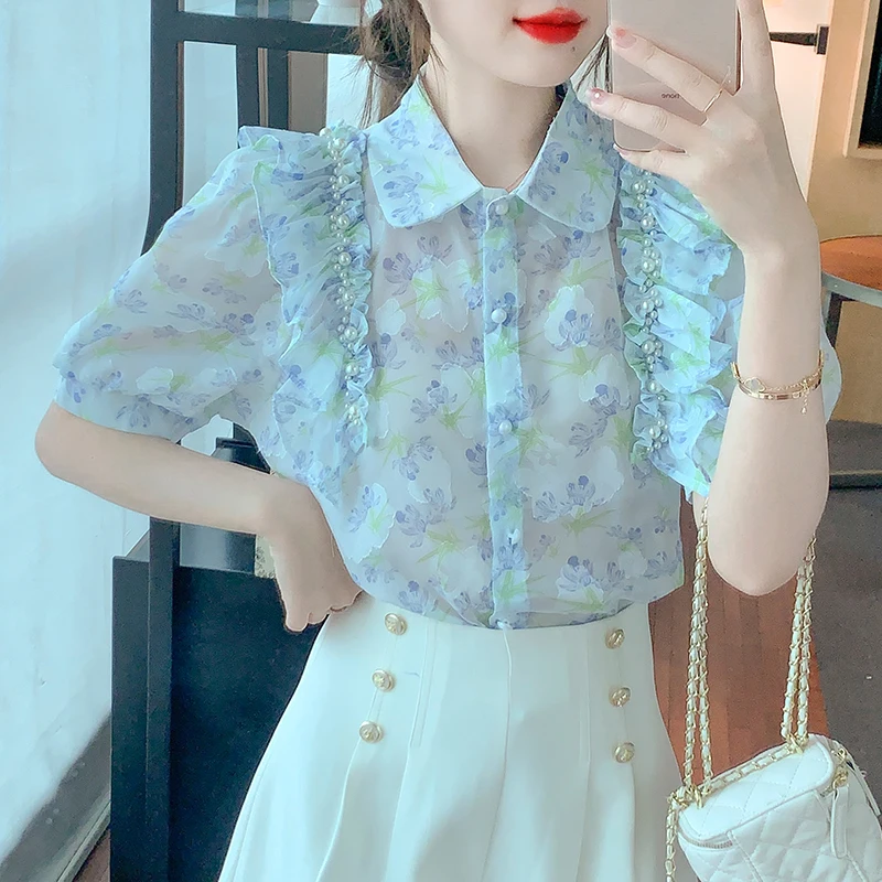 New Korean Fashion Ladies Shirts Blouses Casual Women Tops Female Woman Button Up Shirt Girl Long Sleeve Blouse Py3156