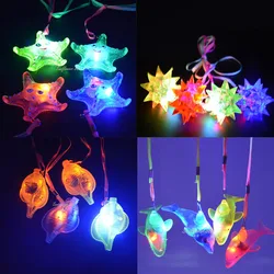 20pcs Light LED Jelly Ball Star Dolphin Conch Flash Necklace Glow Pendants Rave Party Gift     navidad  Wedding Festival