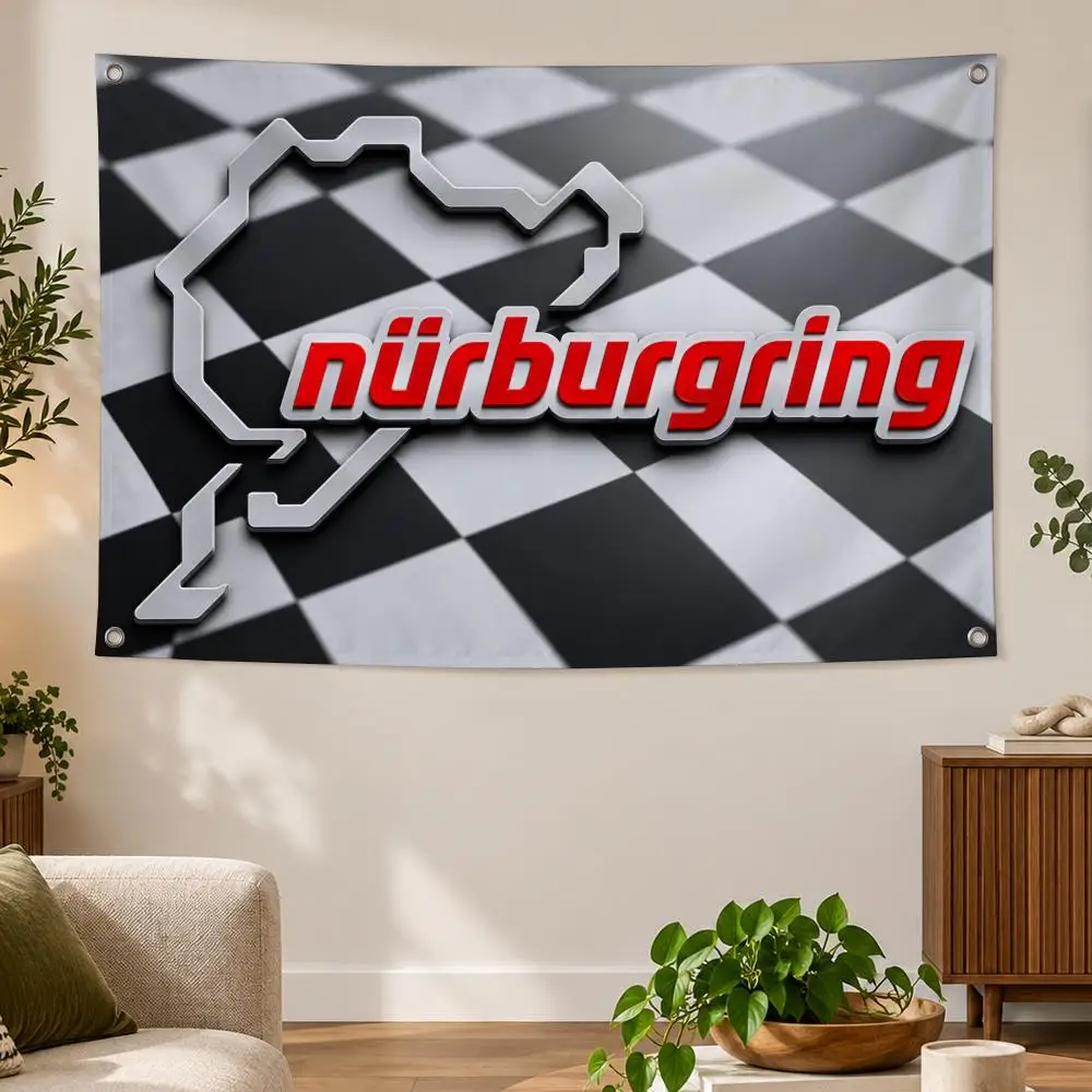 Motorsport N-Nurburgring Flag Flags Banner Decor for Bedroom,Garden,Party,Club,Gaming Room,Indoor Outdoor