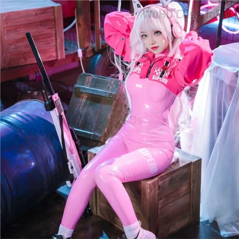 

Didi 211NIKKE The Goddess Of Victory Alice Косплей Розовый Комбинезон Костюм Парик Сексуальная Униформа для Девочек Женщин Хэллоуин Вечеринка Disgui