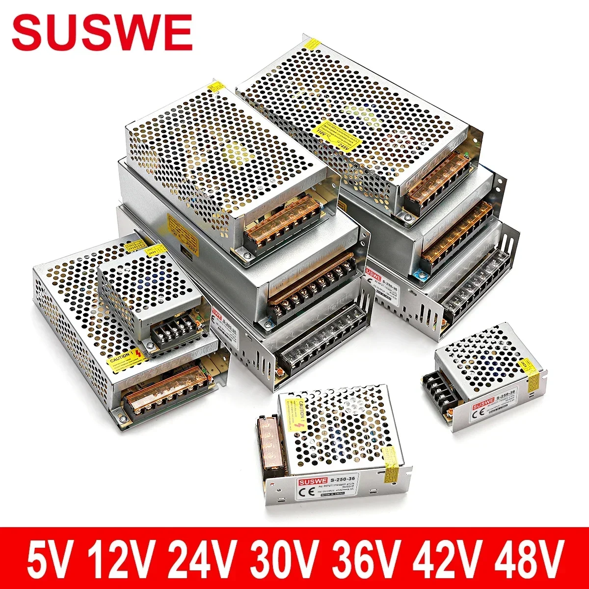 220V to 5V 12V 24V Switching Power Supply DC 5A Light Box LED Strip with 60W 200W 400W Transformer