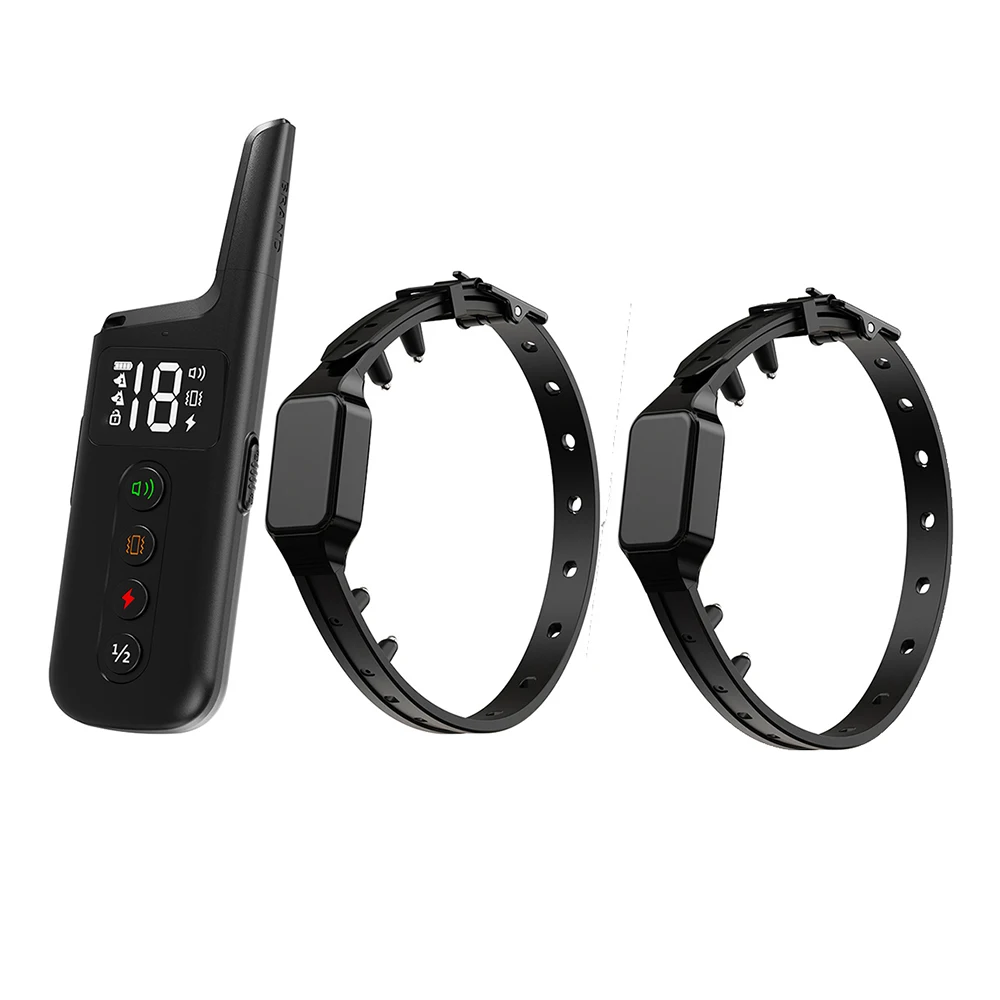 For 2 Collars Electric Shock Column Powerful Electric Shock Collar Dog Vibration Electric Shock 300M Remote Control Training