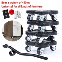 Rodillos de ruedas para mover muebles pesados, juego de cosas pesadas, elevador de transporte, rodillo de movimiento con ruedas con barra de rueda móvil