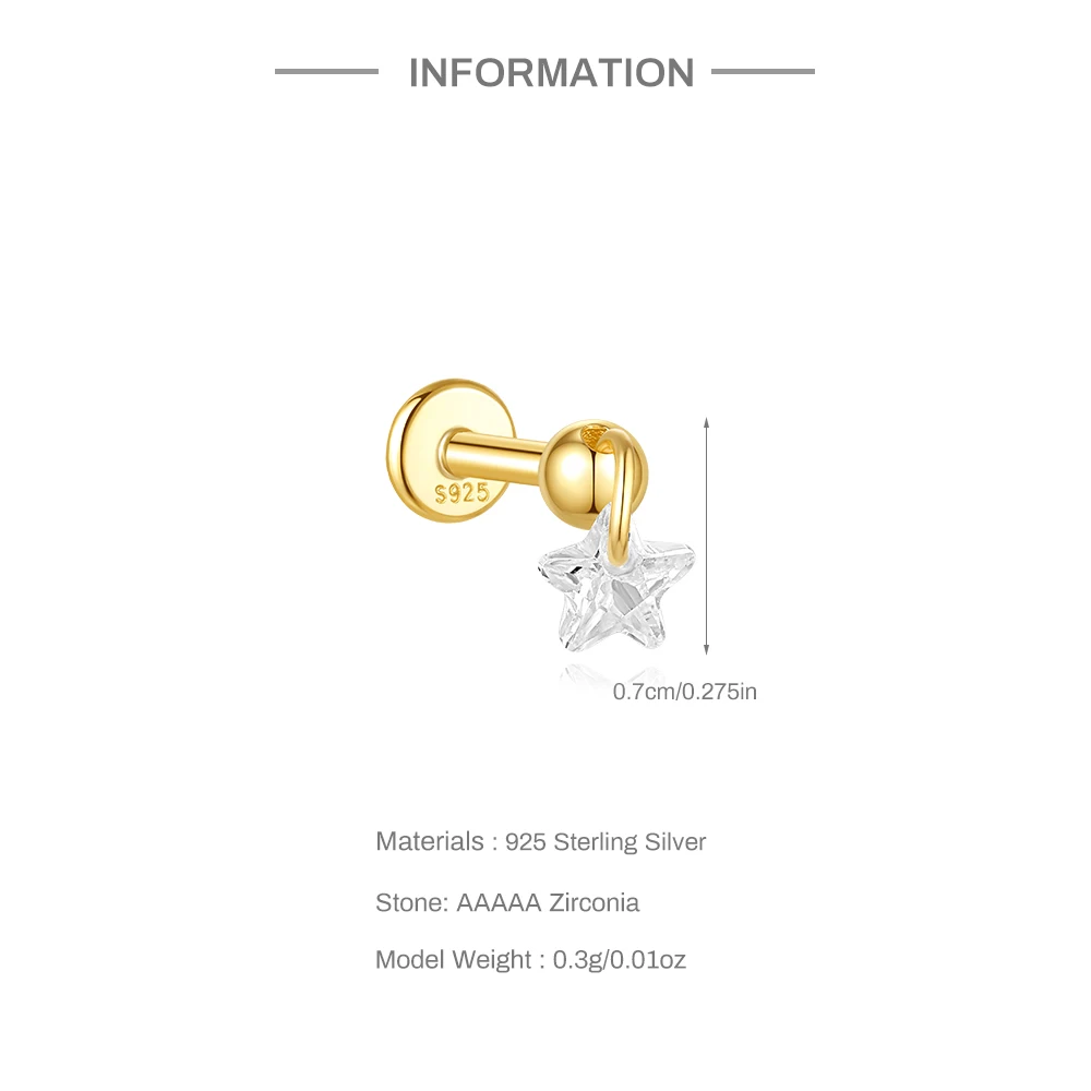 CANNER 1 Stück 925 Sterling Silber Tragus-Piercing-Ohrringe für Frauen Knorpel-Spiral-Piercing-Ohrring 925 Silber Schmuck Geschenke – Detail 33