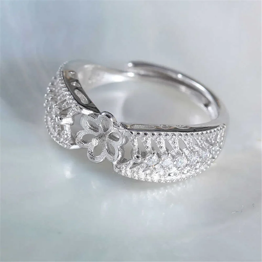Solid S925 Sterling Silver Pearl Ring Settings Findings & Accessories - for Jewelry Making Bulk Wholesale Craft Supplies 8-12mm