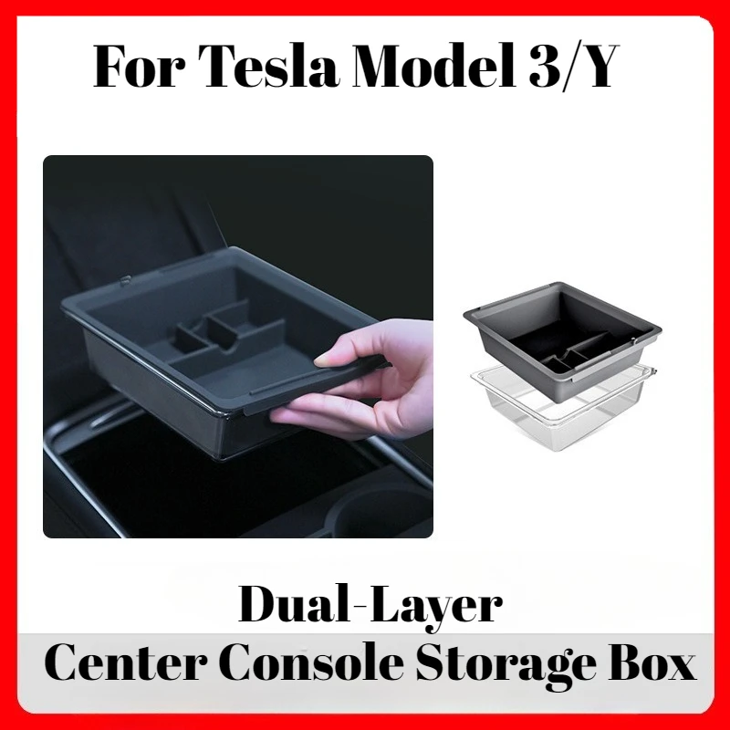 

For Tesla Model 3/Y Custom Center Console Storage Box Under Screen Hidden Drawer-Type Organizer Car Interior Upgrade Accessory