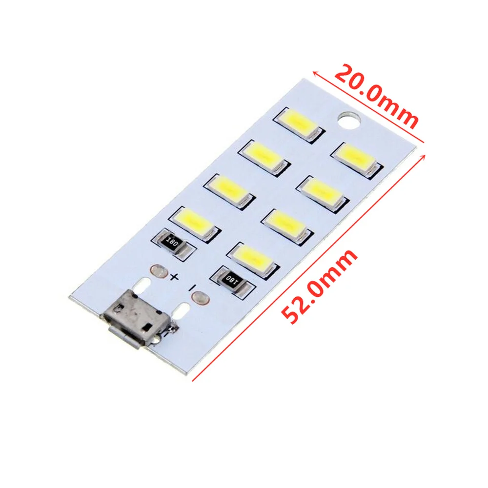 3pcs 8/12/16/20 LED Lighting Panel 5730 smd 5V 430mA~470mA White Mirco USB Mobile Light Emergency Night Light Electronic DIY