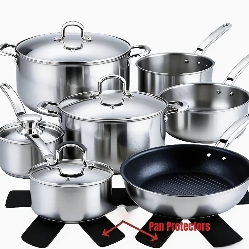 5pcs Thickened Anti-Scratch Pot Protector Pads, Wear-Resistant  Suitable for Cookware, Protecting Kitchen Utensils