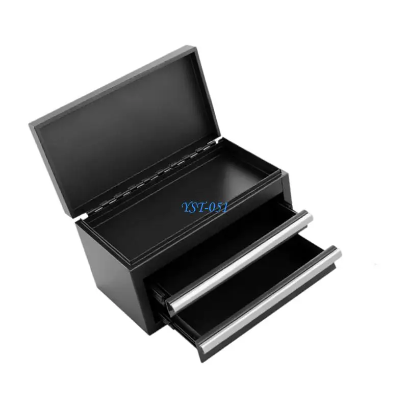 E15A Space Saving 2 Level Metal Tool Container Organizers Case Box With Slide Out Trays For Easy Access Various Applications