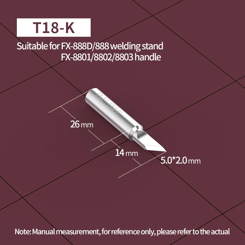 T18 Universal Soldering Tips T18-D12 D08 D16 D24 K S4 BR02 BL I DL2 D32 S3 S6 Fit HAKKO FX-888 FX-8801 FX-600 soldering iron