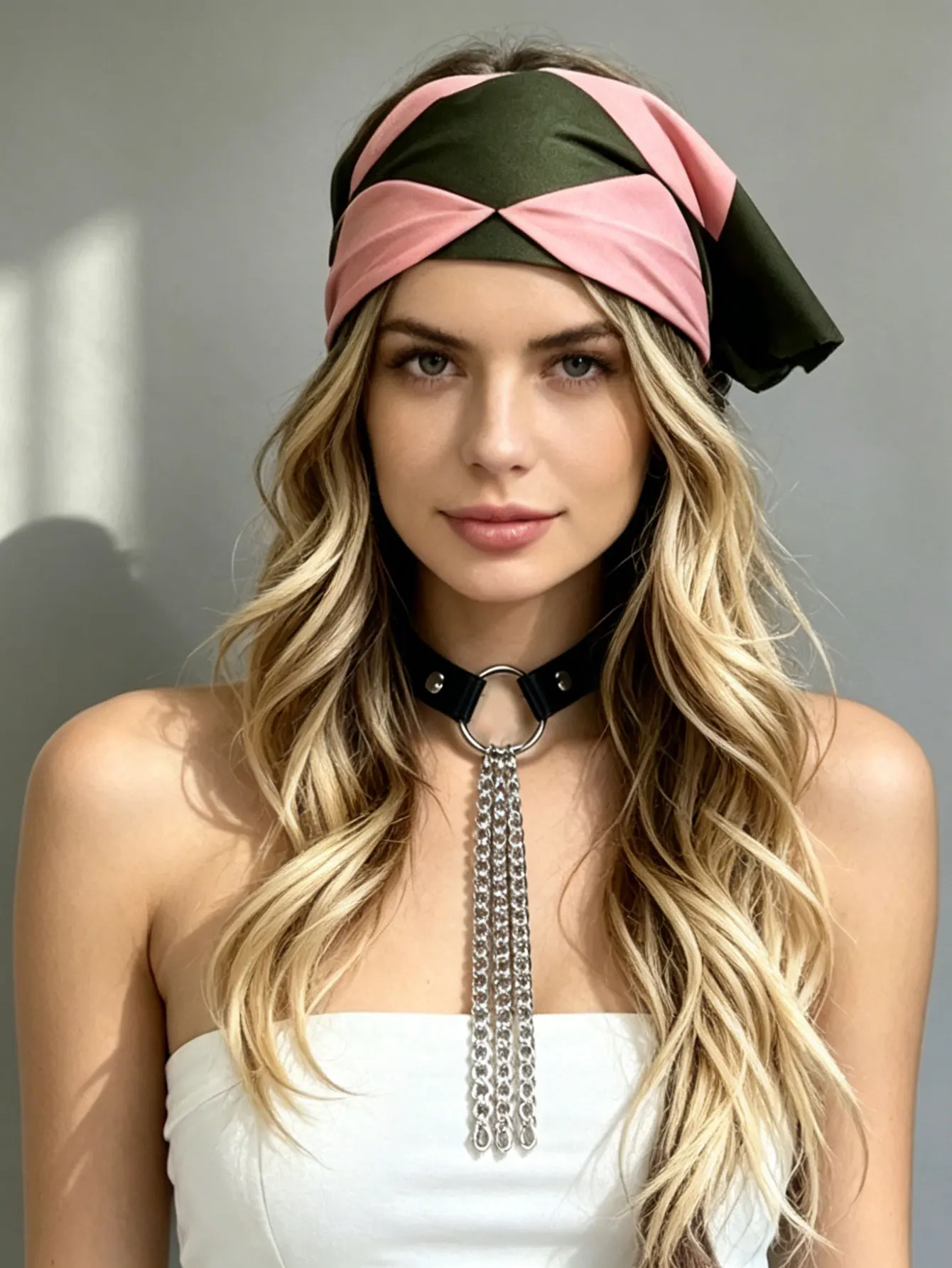 Dunkle Gothic-Halskette aus Kunstleder für Damen – Punk-Halsband mit O-Ring und Nieten, Retro-Edgy-Cosplay-Halskette, vorgebundene Halskette – Detail 11