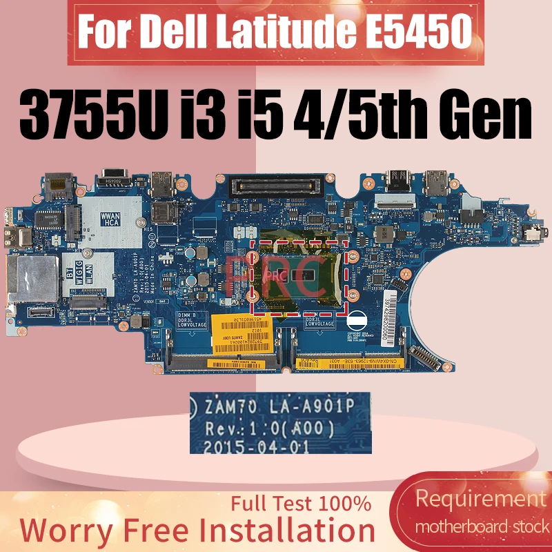 laptop motherboard la a901p para dell latitude e5450 5450 3755u i3 i5 5th cpu cn0x4vxx 0x4vxx completo testado 01