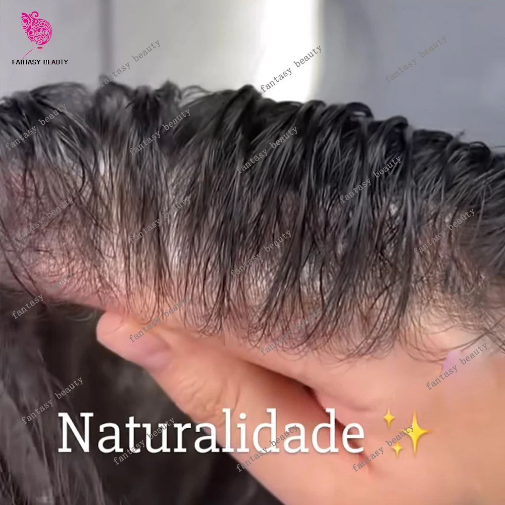 

Natural Hairline 90%Density 0.02-0.03mm Super Thin Skin Invisible Men's Toupee 320# Grey Blonde Black Brown Human Hair Male Wigs