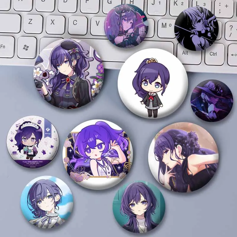 Classic Anime Game Project SEKAI Asahina Mafuyu Lapel Pins Cute Cartoon Brooch for Clothes Backpack Ornament Jewelry Badge Gifts