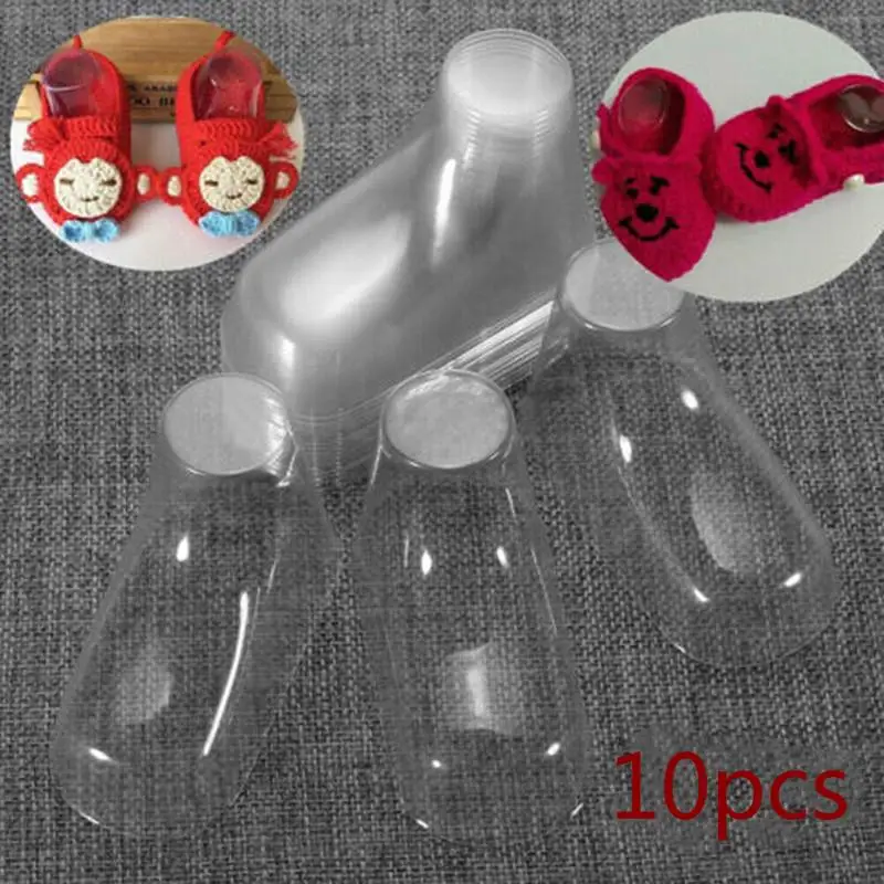 10pcs Plastic Transparent Foot Model Sock Molds Paste Extrusion Display Gift Shoe Packaging 8/10/12cm Booties Mould.