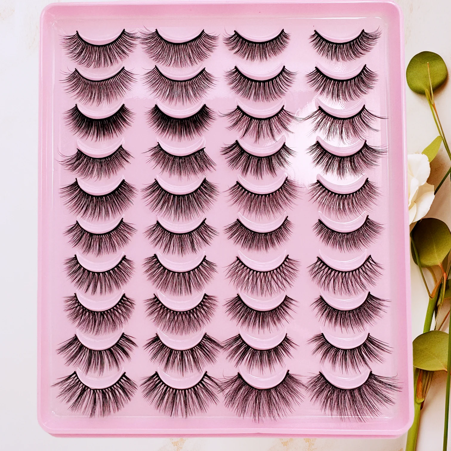 20г Neeva's Pestañas Postizas Sintéticas Naturales Mixes 3D Gruesas and Largas Desordenadas Reutilizables