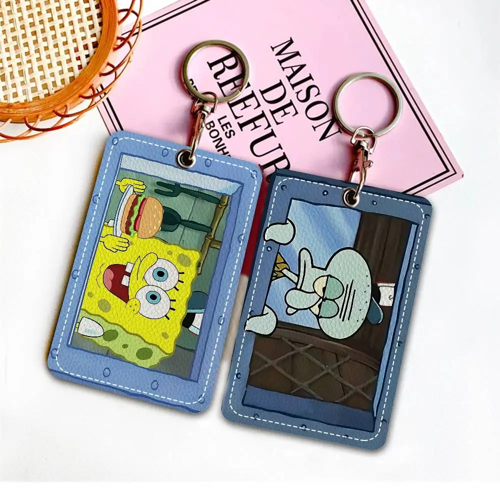 Porta Tarjetas Personalizado de Bob Esponja, Apto para Tarjetas Bancarias, Tarjetas de Metro, Autobús, Cartera, Porta Credenciales, Llavero