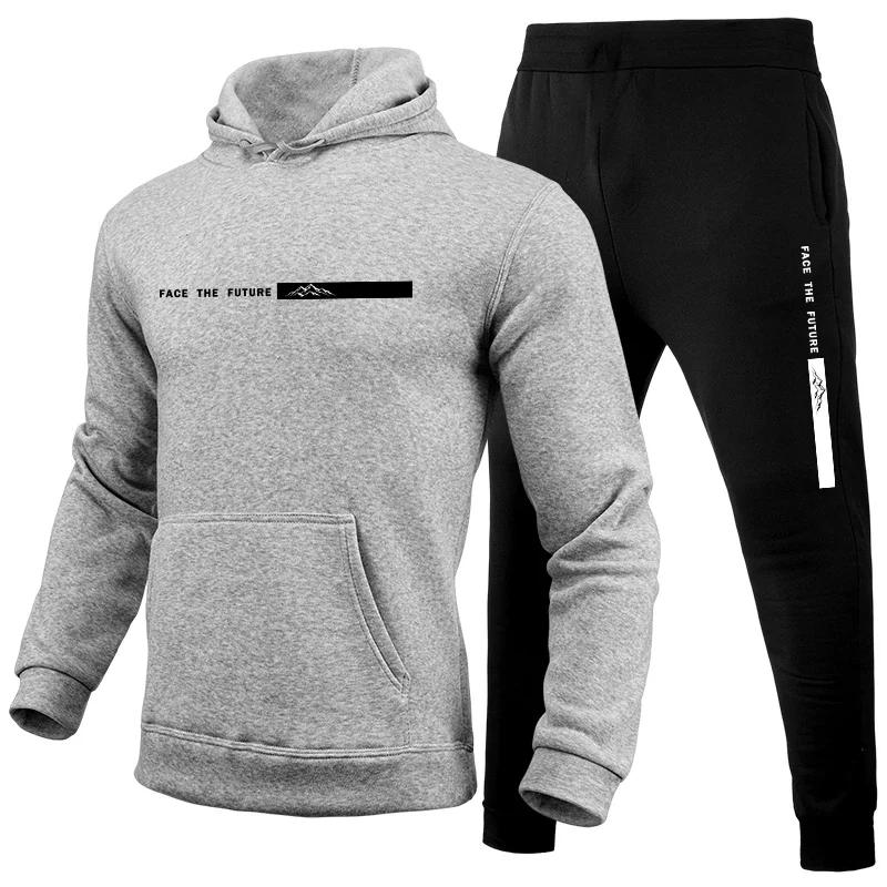 Men's Tracksuit Print Casual Hooded Sweatshirts Outdoors Fitness Sports Jogging Clothing Autumn Winter Fashion Hoodie Sportswear - view 4