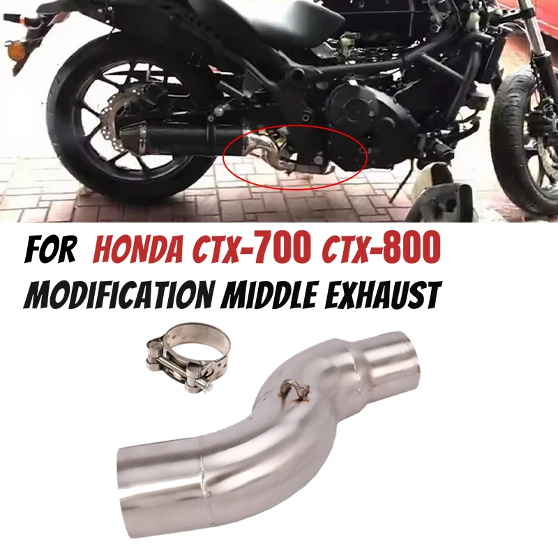 

For HONDA CTX-700 CTX-800 CTX700 CTX800 Motorcycle Exhaust Escape Stainless Steel Modified Middle Link Pipe 51MM Muffler